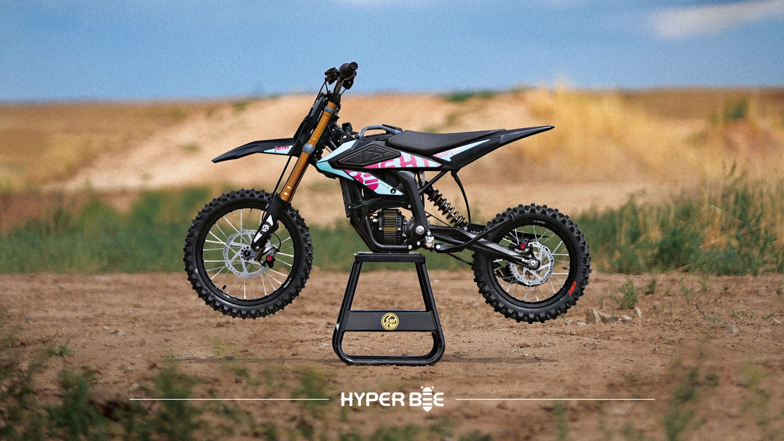 Hyper Bee on its stand outdoors