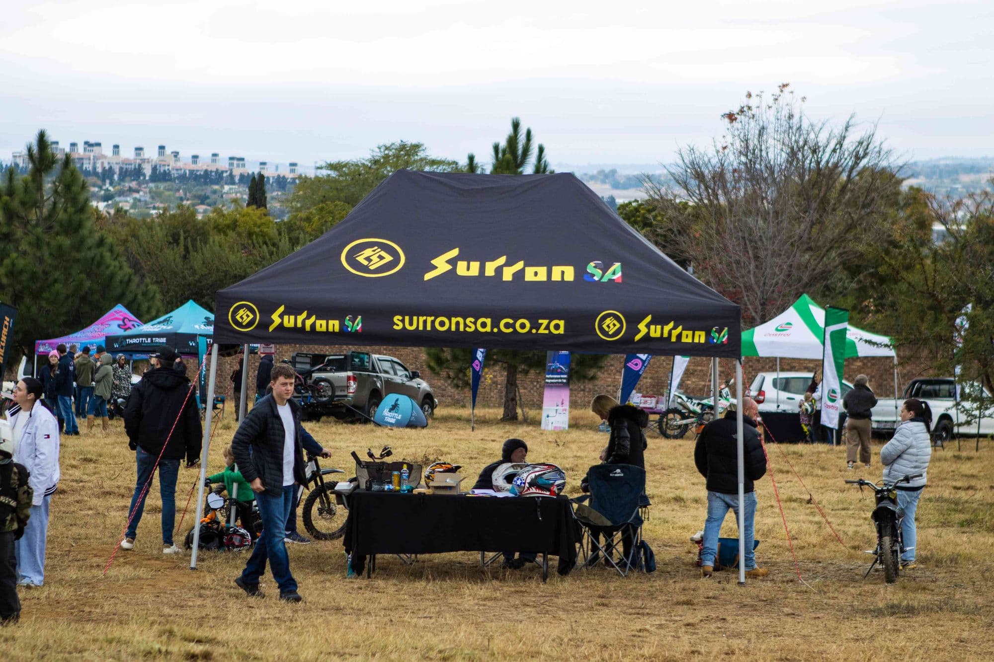 Surron SA gazebo at a track day